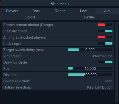 Menú del cheat CROOKED, captura 1