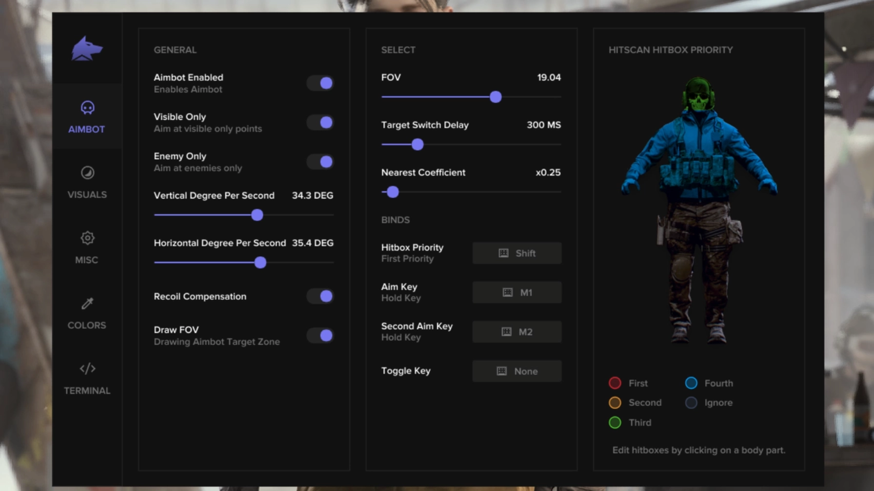 Menu du cheat FECURITY, capture 1