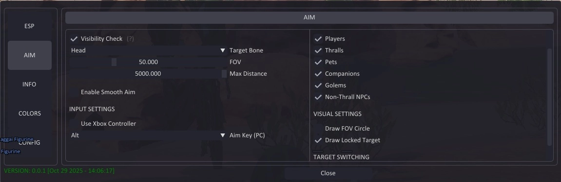 SHACK PRIVATE cheat menu, screenshot 1