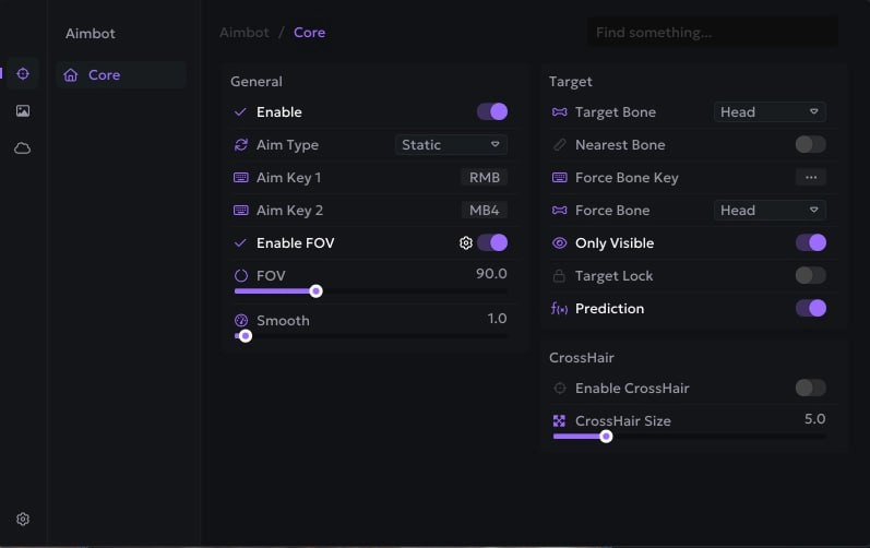Menu do cheat ANCIENT, captura 1