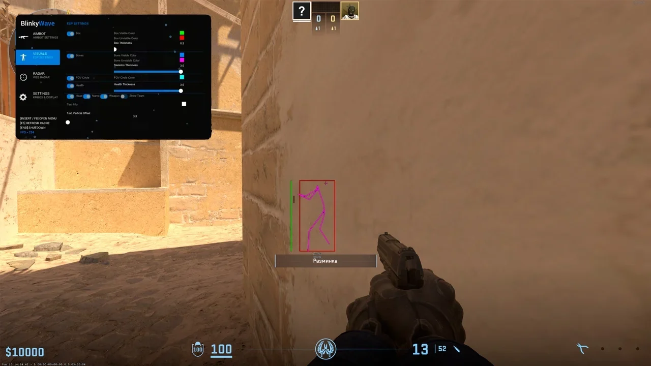 BLINKY CS2 DMA Cheat-Menü, Screenshot 1
