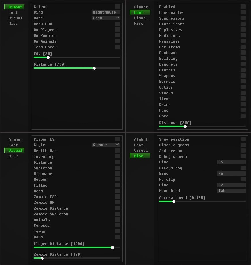 Menú del cheat DULLWAVE, captura 1