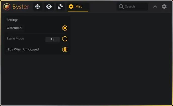 Menú del cheat BYSTER, captura 1