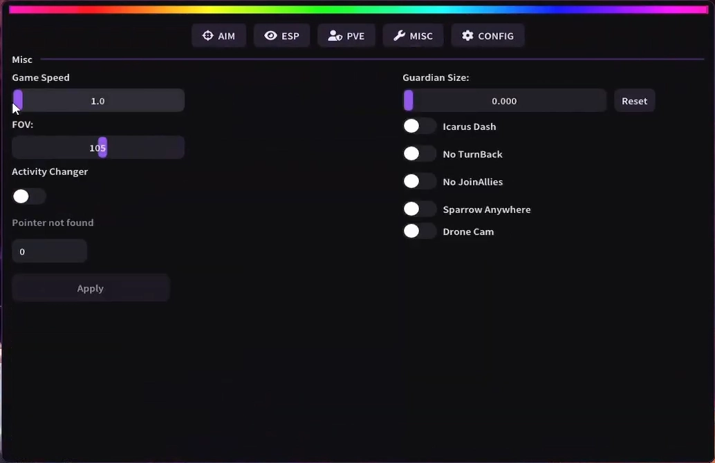 UNTILTED hile menüsü, ekran görüntüsü 1