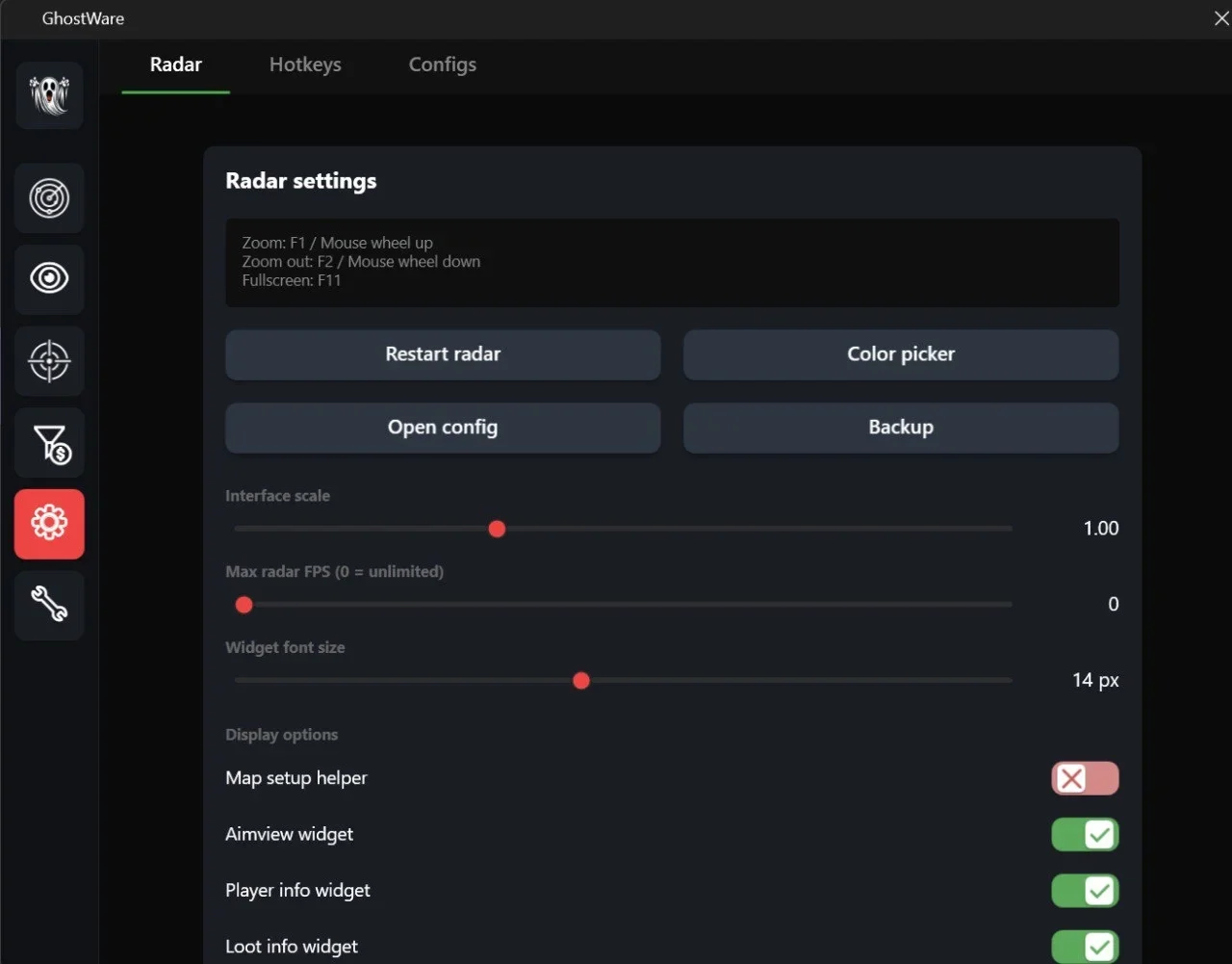 GHOSTWARE EFT DMA hile menüsü, ekran görüntüsü 1