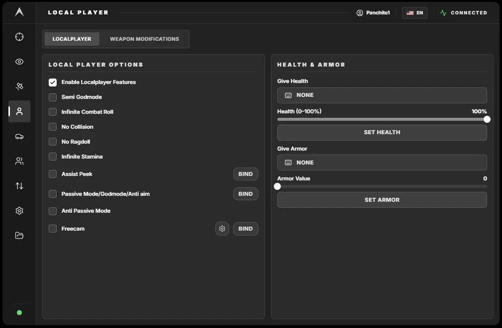 Menú del cheat GTA AMBIENT DMA, captura 1