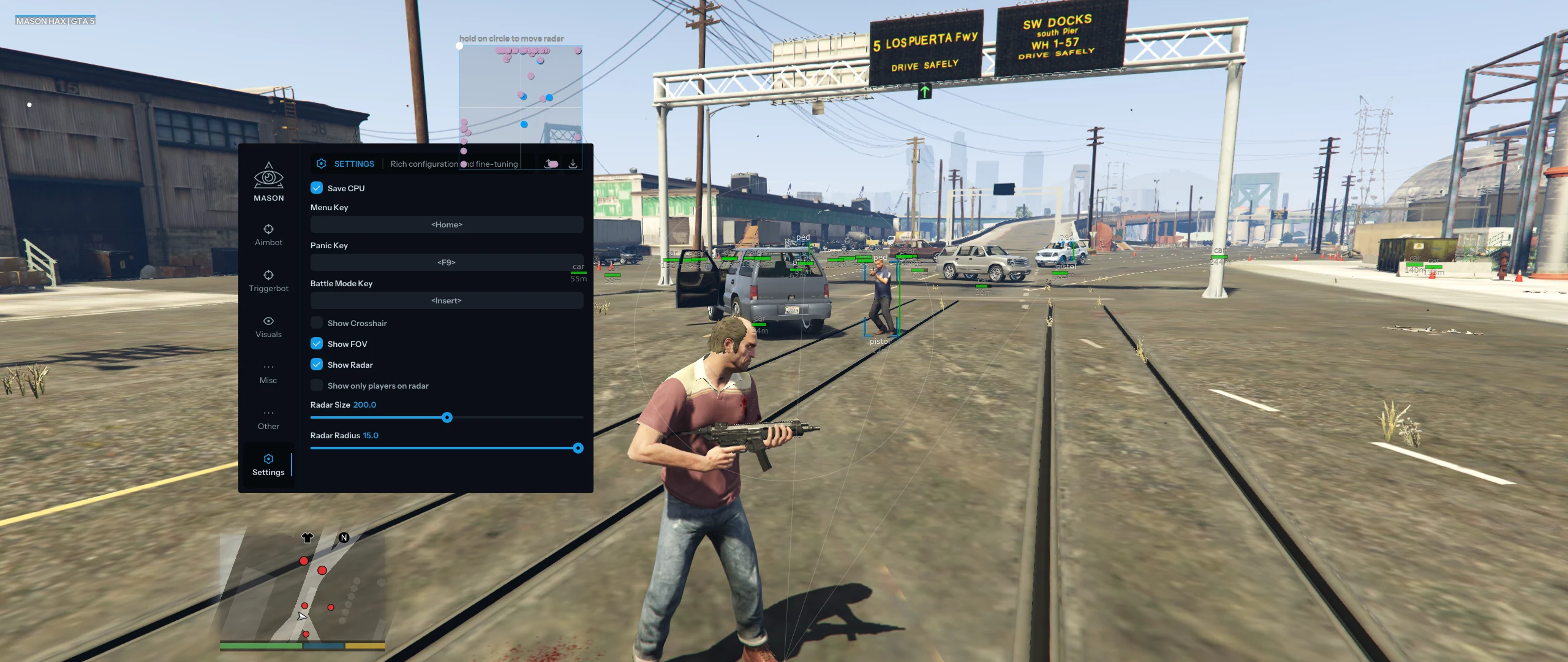 Menu do cheat MASON RP, captura 1