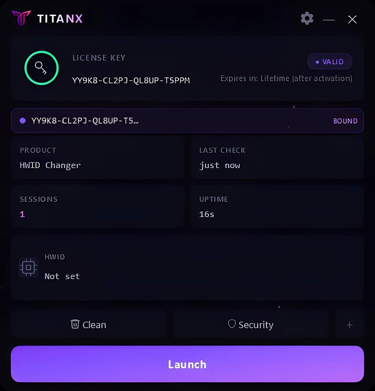 TITANX hile menüsü, ekran görüntüsü 1