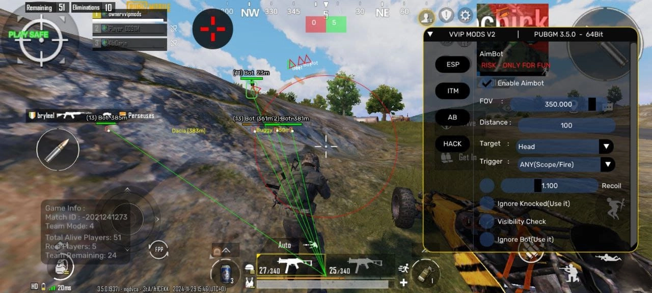 VIP Cheat-Menü, Screenshot 1