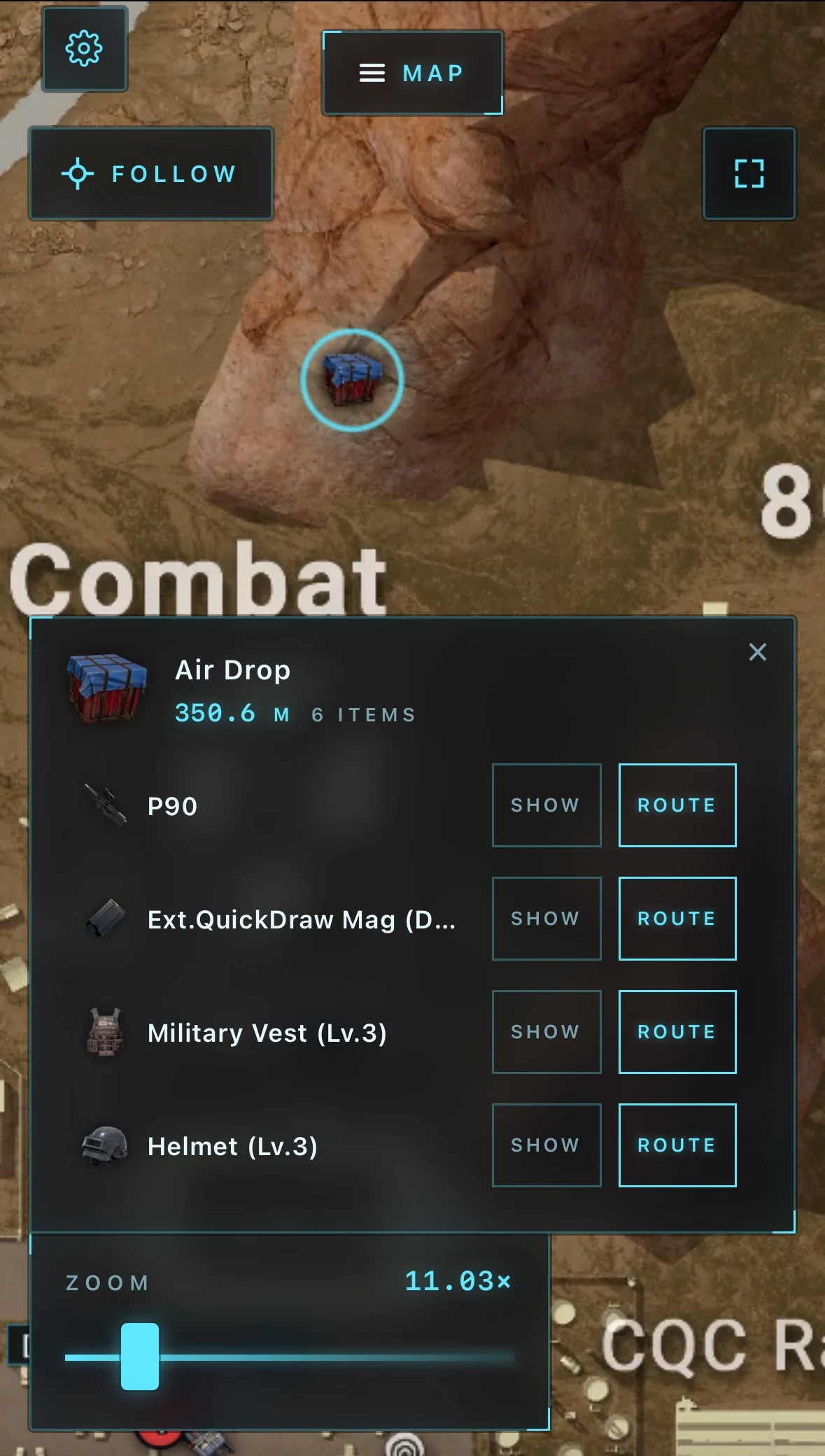 ARCANE RADAR hile menüsü, ekran görüntüsü 1