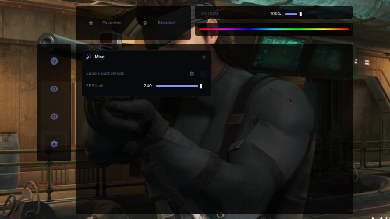 UDP cheat menu, screenshot 1