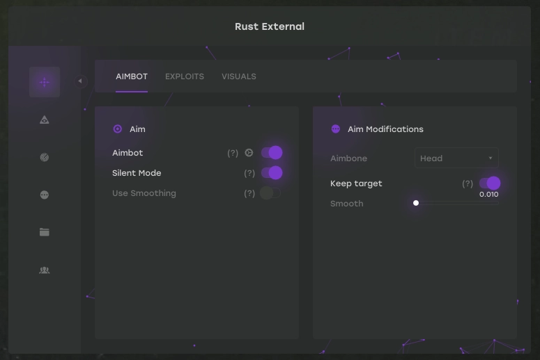 MATRIX EXTERNAL hile menüsü, ekran görüntüsü 1