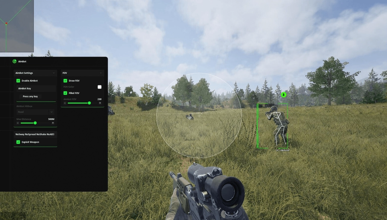 PUSSYCAT Cheat-Menü, Screenshot 1