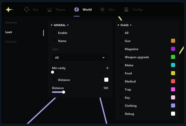 ANCIENT Cheat-Menü, Screenshot 1