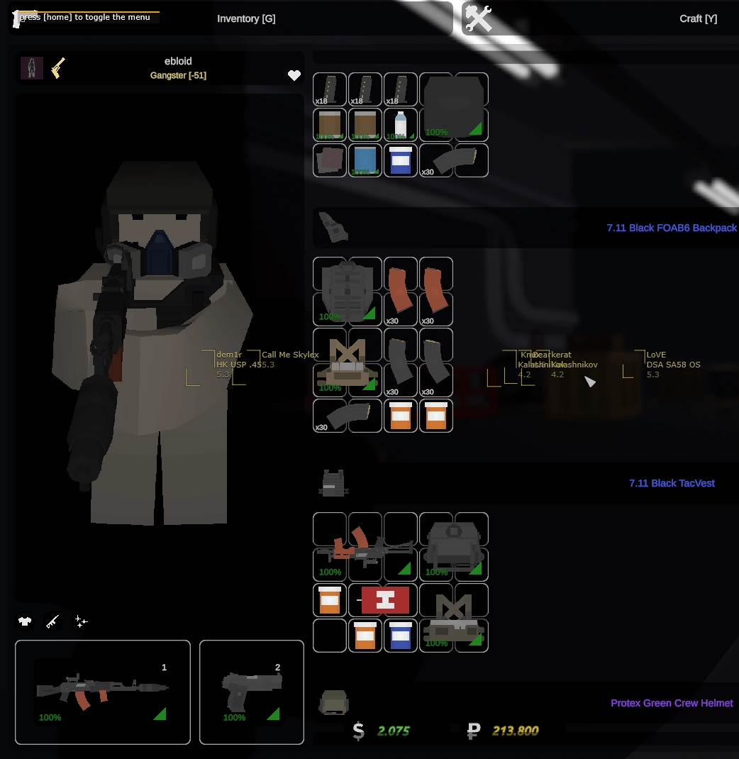 MASON Cheat-Menü, Screenshot 1