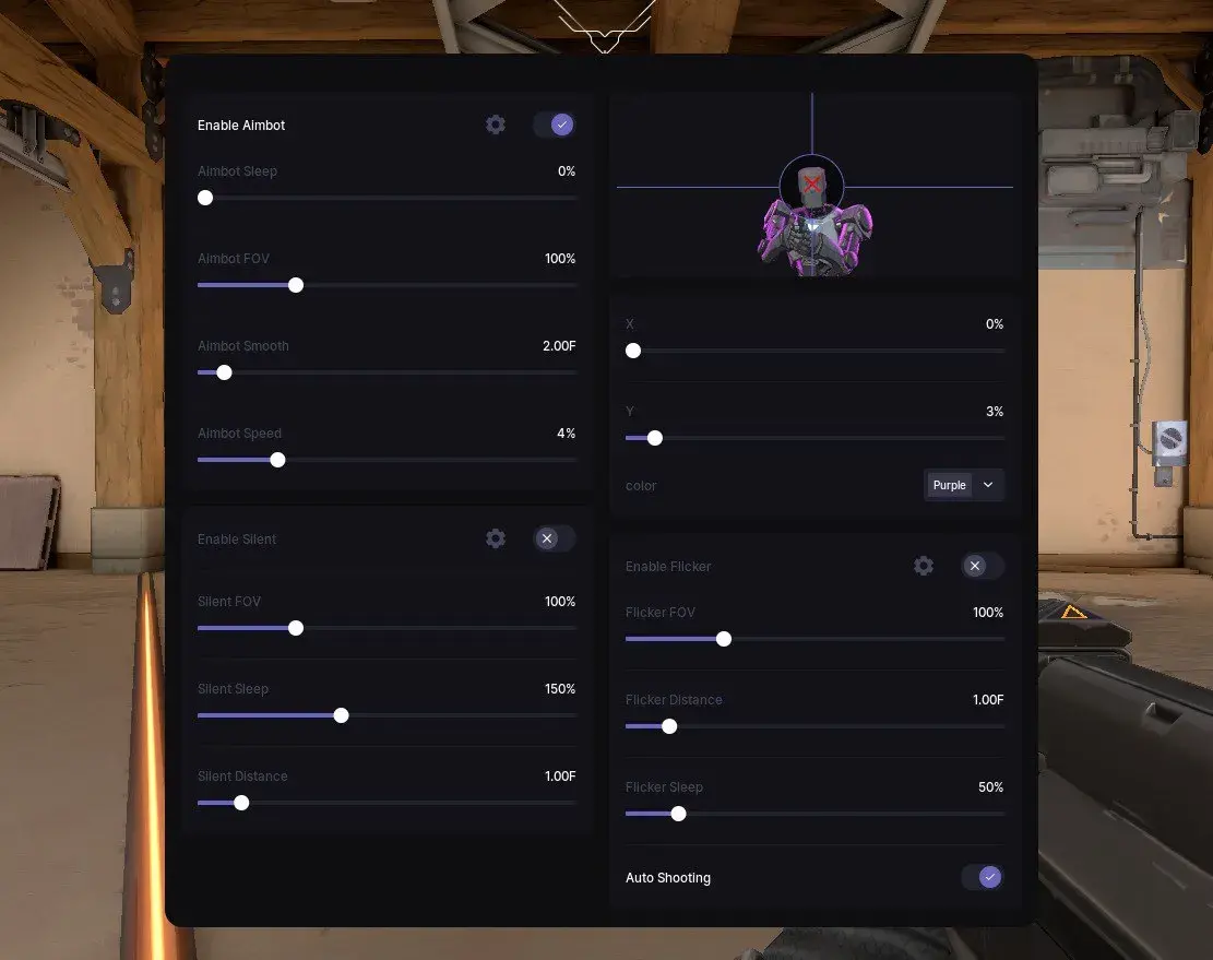 MEMEZ AIMBOT + TRIGGER hile menüsü, ekran görüntüsü 1